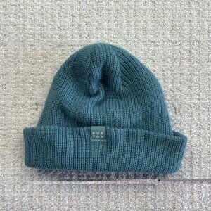 Y2K Burton Ribbed Knit Beanie Winter Hat Snowboard / Après-Ski Teal Blue